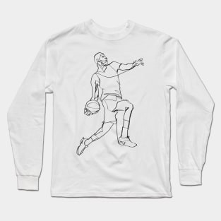 Basketball line art Long Sleeve T-Shirt